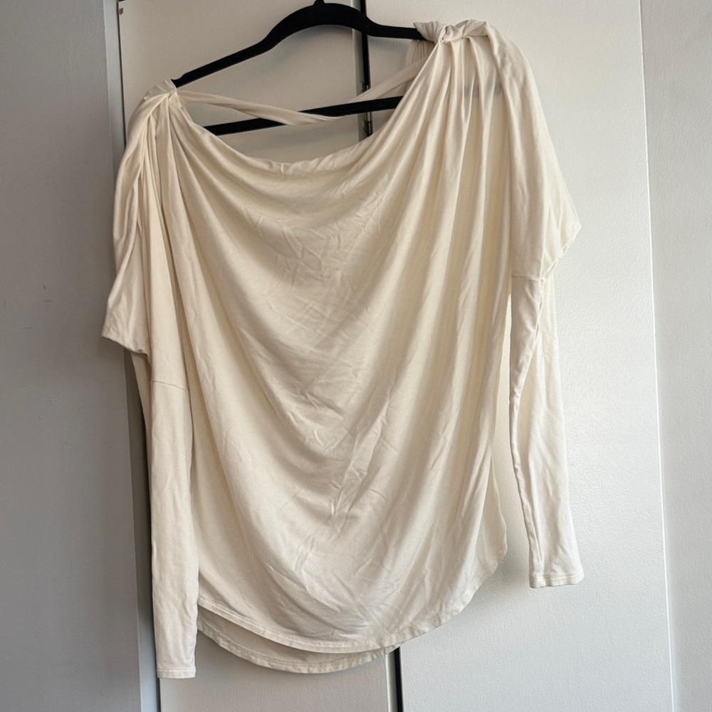 Express Cream Draped Women's Blouse